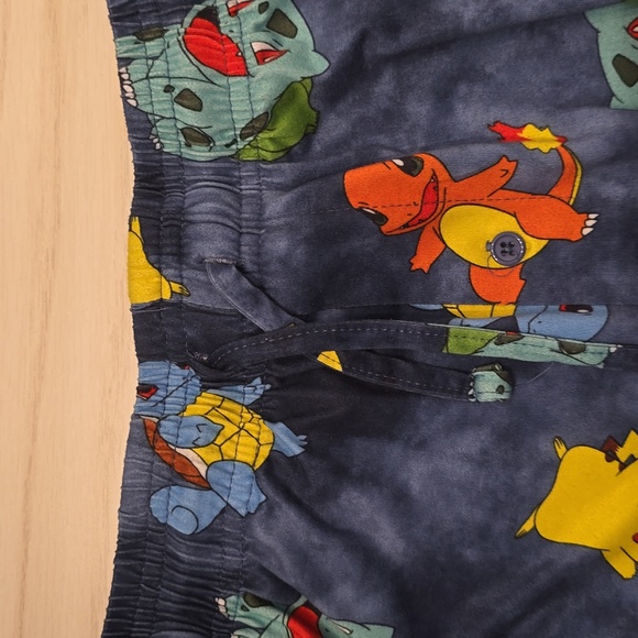 Pokemon Mens Pajamas - Blue with Multicolor Characters Large - Picture 3 of 5